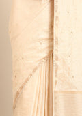 Cream Fancy Embroidery Tussar Saree - Taashi