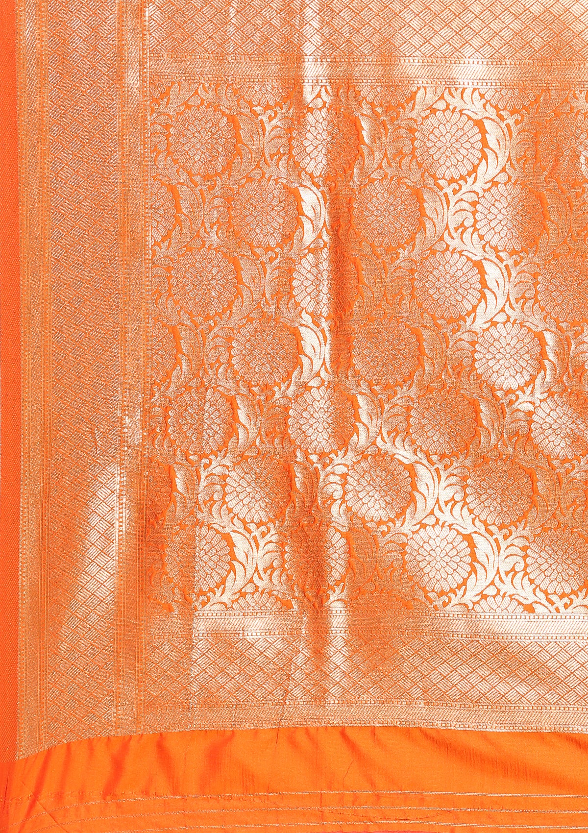 Orange Art Silk Saree