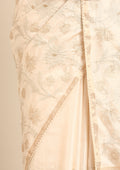 Cream Fancy Embroidery Tussar Saree - Taashi