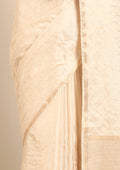 Cream Fancy Embroidery Tussar Saree - Taashi