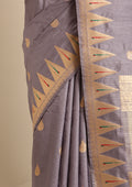 Pale Blue Traditional Zari Woven Tussar Saree - Taashi