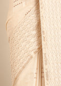 Cream Fancy Embroidery Tussar Saree - Taashi