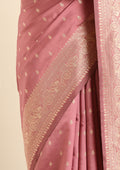 Mauve Traditional Pattern Woven Tussar Saree - Taashi