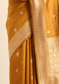 Mustard Yellow Traditional Pattern Woven Tussar Saree - Taashi