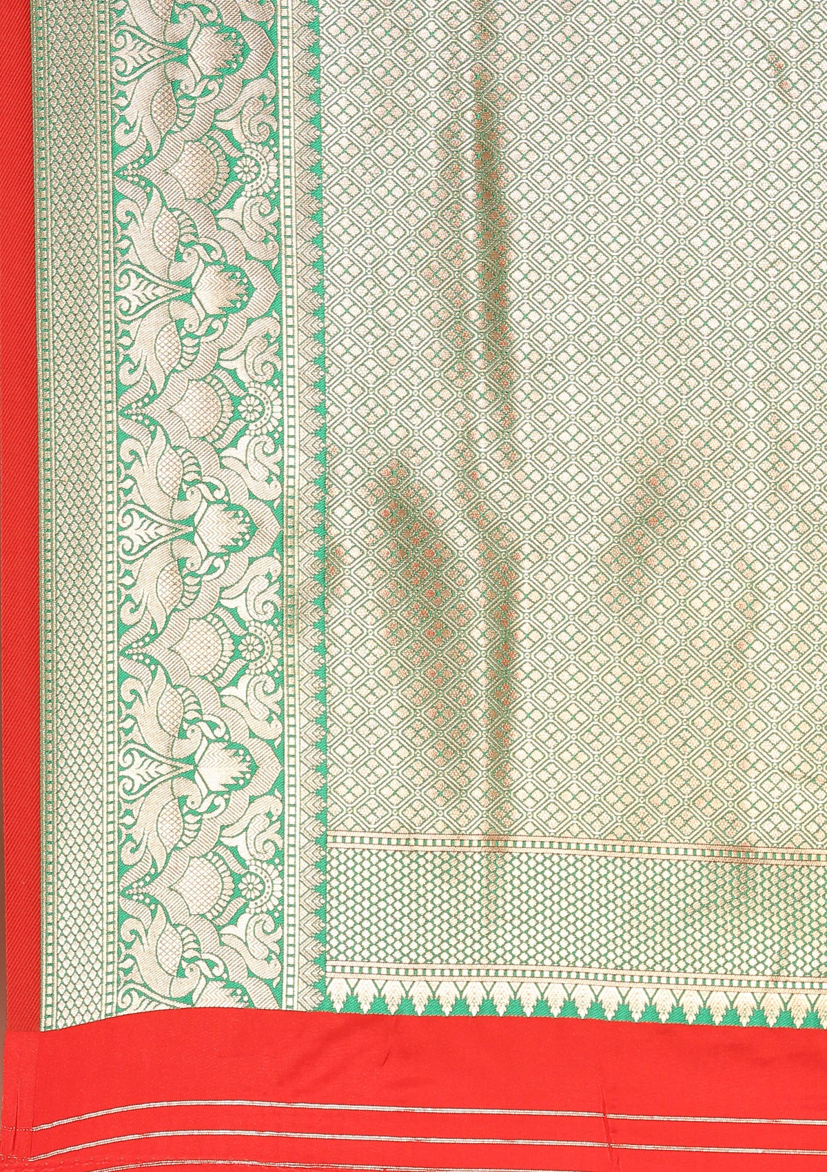 Red Allover Butta Weaving Silk Saree - Taashi