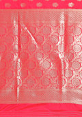 Rani Pink Allover Butta Weaving Silk Saree - Taashi