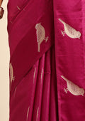 Dark Violet Placement Jacquard Woven Tussar Saree - Taashi