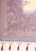 Mauve Zari Woven And Floral Printed Organza Saree - Taashi
