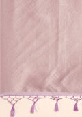 Mauve Floral Printed Zari Woven Organza Saree - Taashi