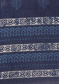 Indigo Batik Tree Butta Printed Cotton Saree - Taashi