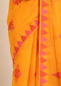 Yellow Kasuti Pattern Woven Tussar saree - Taashi