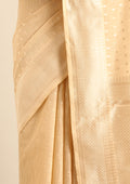 Cream Traditional Pattern Woven Tussar Saree - Taashi