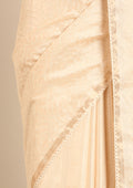 Cream Fancy Embroidery Tussar Saree - Taashi