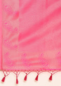 Rose Gold Tissue Brocade Weaving Silk Saree - Taashi