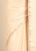 Cream Fancy Embroidery Tussar Saree - Taashi