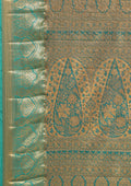 Copper And Teal Kanchipuram Saree - Taashi