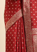 Maroon Butta Woven Tussar Saree - Taashi