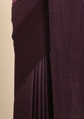 Purple Ombre Striped Chiffon Saree - Taashi