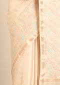 Cream Fancy Embroidery Tussar Saree - Taashi
