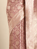 Mauve Jaal Woven Tussar Saree - Taashi