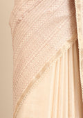 Cream Fancy Embroidery Tussar Saree - Taashi
