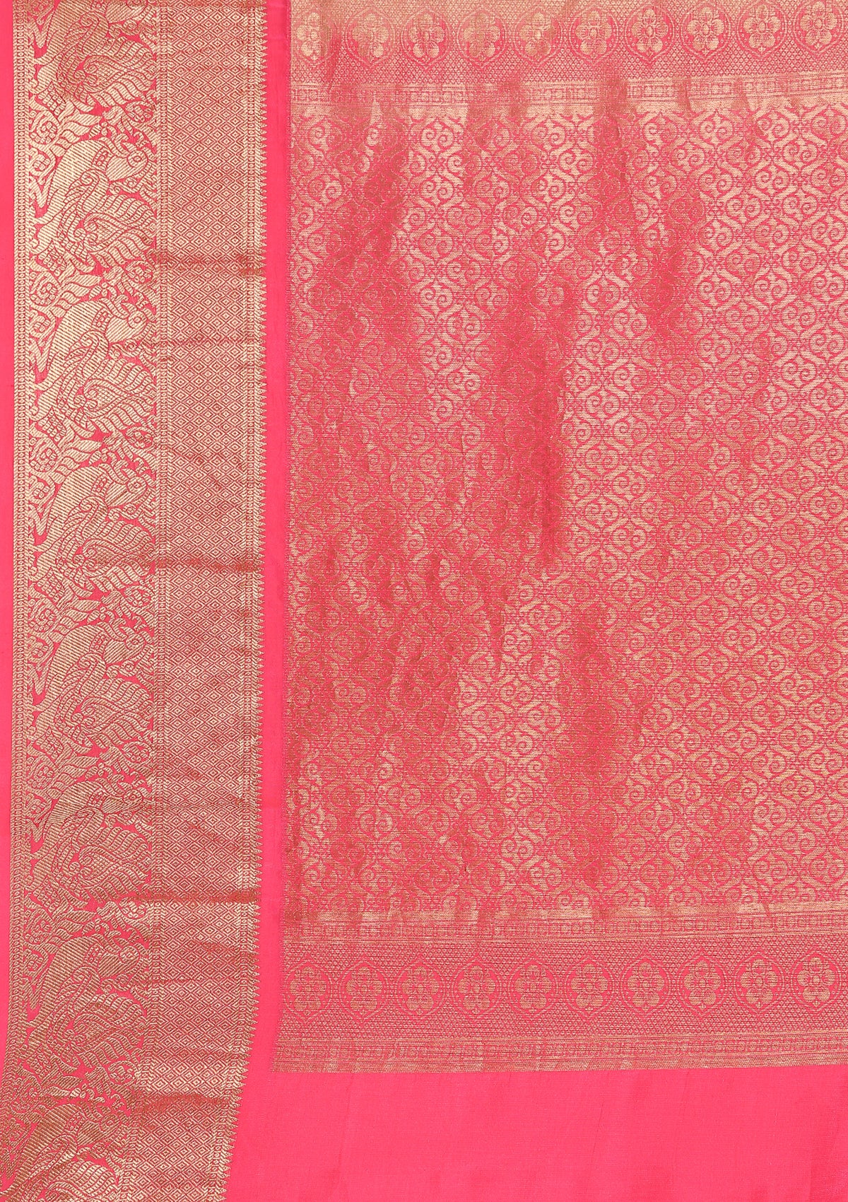 Teal Nature InspiRed Printed Silk Saree - Taashi