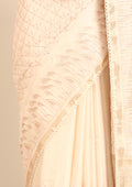 Cream Fancy Embroidery Tussar Saree - Taashi