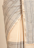 Cream Fancy Embroidery Tussar Saree - Taashi