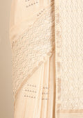Cream Fancy Embroidery Tussar Saree - Taashi