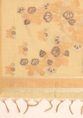 Pastel Brown Floral Woven Tussar Saree - Taashi