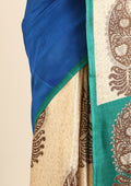 Tussar Paisley Printed Art tussar Matka Silk Saree - Taashi