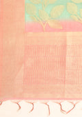 Pastel Green Leaf Woven Tussar Saree - Taashi