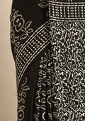 Black Abstract Printed Tussar saree - Taashi