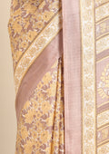 Copper A/O Floral Printed Art Tussar Matka Silk Saree - Taashi