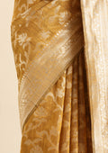 Mustard Jaal Woven Tussar Saree - Taashi