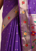 Violet Paithani Pattern Tussar Saree - Taashi