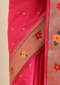 Pink Paithani Pattern Tussar Saree - Taashi