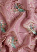 Mauve Nature InspiRed Embroiderd Tissue Saree - Taashi
