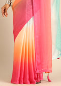 Multicolor Dyed Chiffon Saree - Taashi