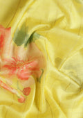 Yellow Floral Printed Zari Woven Tussar Saree - Taashi
