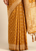 Mustard Butta Woven Tussar Saree - Taashi