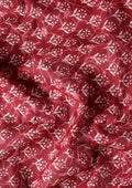 Maroon Batik Floral Butta Printed Cotton Saree - Taashi
