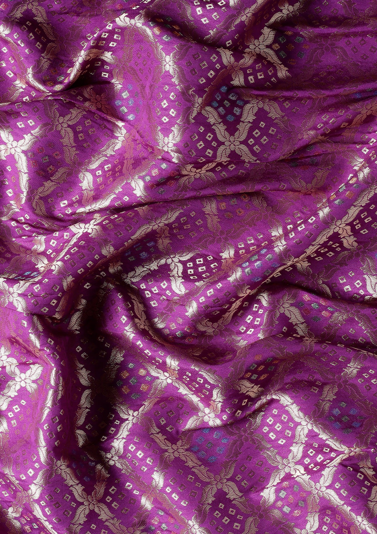 Purple Semi Banarasi Silk Saree