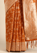 Rust Jaal Woven Tussar Saree - Taashi
