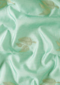 Pastel Green Leaf Woven Tussar Saree - Taashi