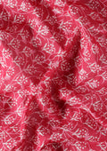 Pink Batik Floral Butta Printed Cotton Saree - Taashi