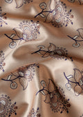Rose Gold Floral Tissue Brocade Silk Saree - Taashi