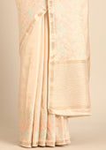 Cream Fancy Embroidery Tussar Saree - Taashi