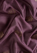 Dusty Purple Floral Woven Tussar Saree - Taashi