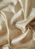 Dusty Olive Floral Woven Tussar Saree - Taashi